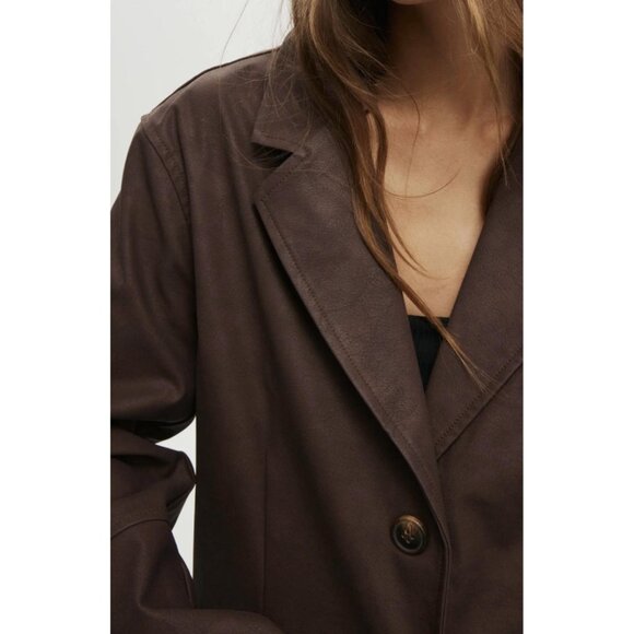 Cotton On Faux Suede Blazer in Dark Brown - Picture 2 of 6